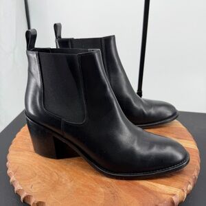 JENNI KAYNE Leather Heeled Chelsea Boot black sz 40 US 10 ankle bootie